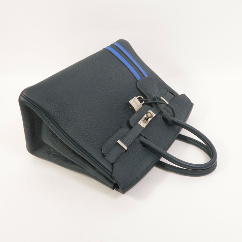 HERMES Togo皮革Birkin 25 2018 Limited Edition手挽袋Vert Cypress/Bleu Zellige-7