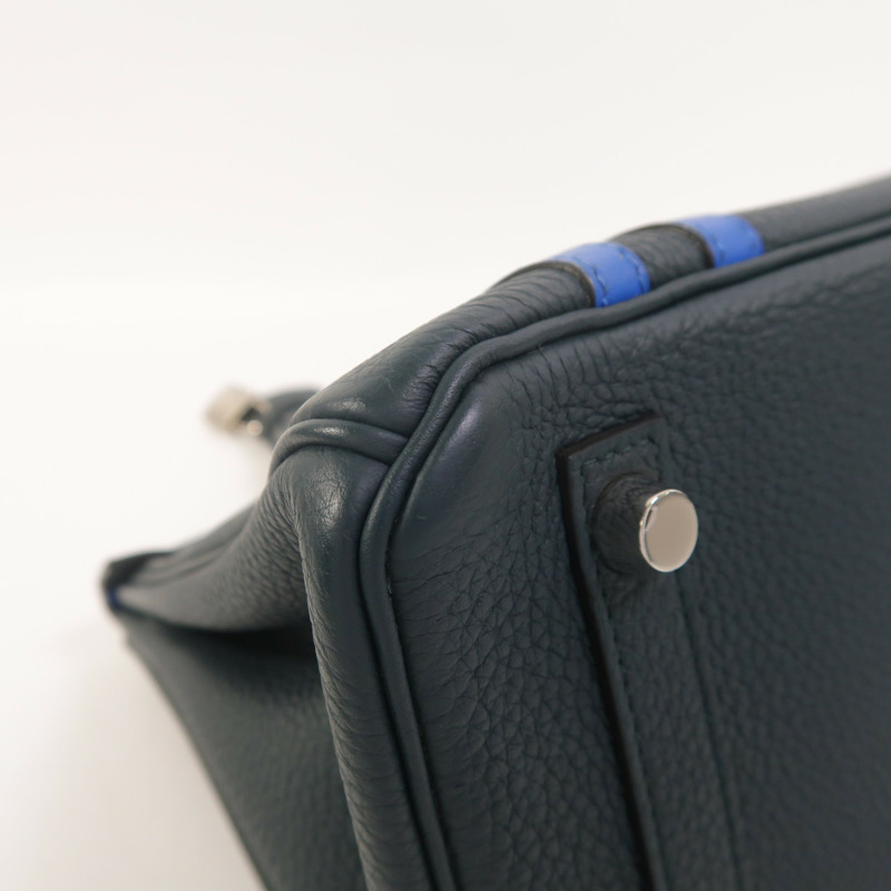 HERMES Togo皮革Birkin 25 2018 Limited Edition手挽袋Vert Cypress/Bleu Zellige-11