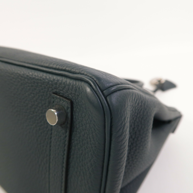 HERMES Togo皮革Birkin 25 2018 Limited Edition手挽袋Vert Cypress/Bleu Zellige-12