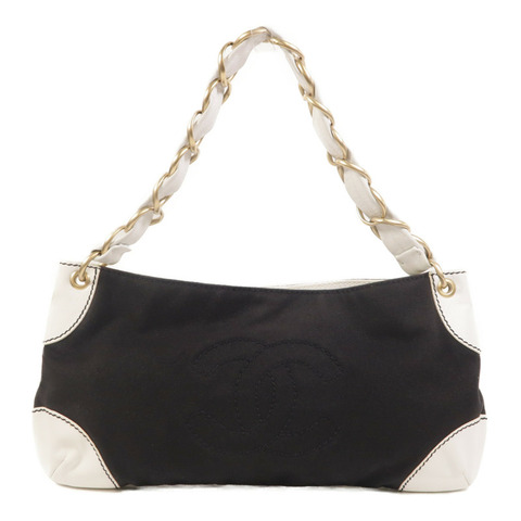 CHANEL 帆布Shoulder Bag鏈帶肩背袋