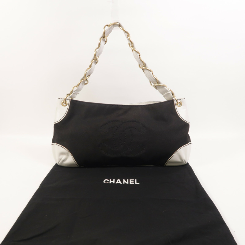 CHANEL 帆布Shoulder Bag鏈帶肩背袋-8