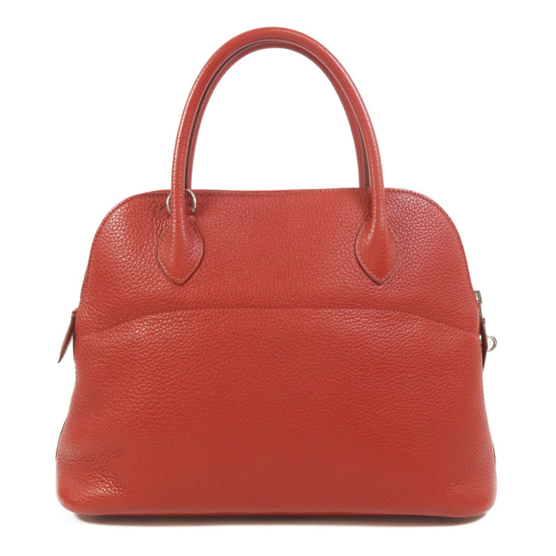 HERMES Clemence皮革Bolide 31手挽肩背兩用袋Rouge Garance-1