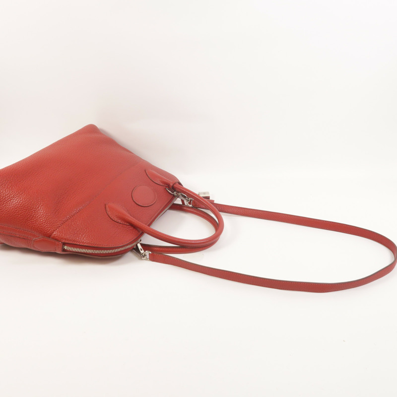 HERMES Clemence皮革Bolide 31手挽肩背兩用袋Rouge Garance-7