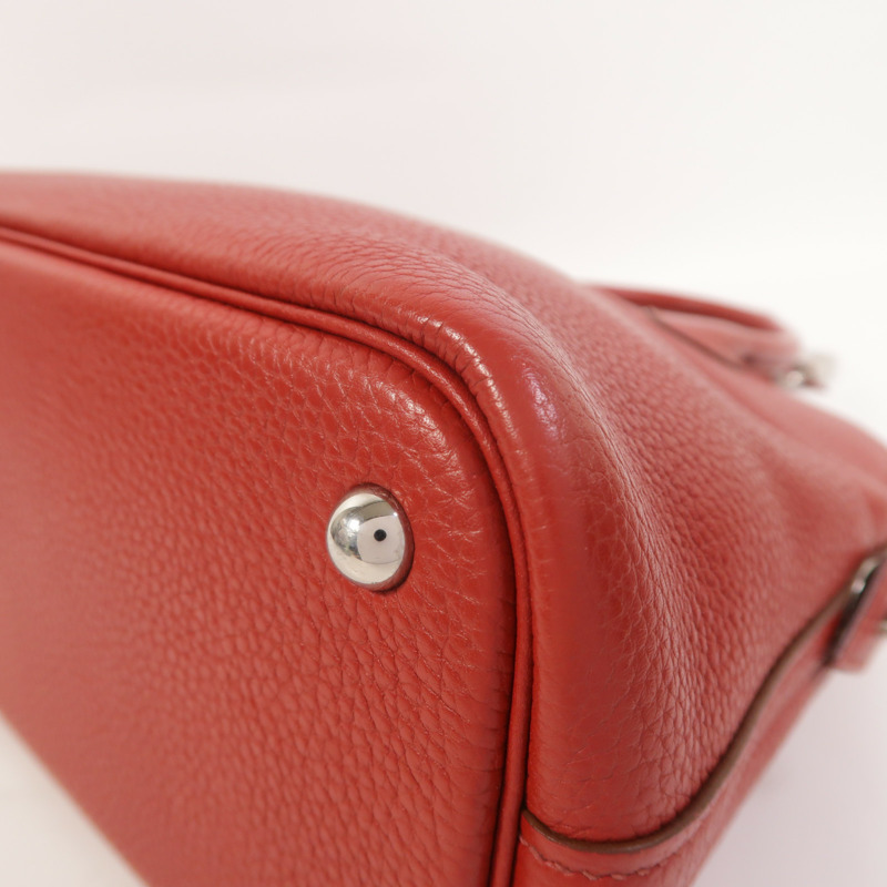HERMES Clemence皮革Bolide 31手挽肩背兩用袋Rouge Garance-10