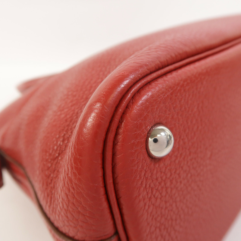 HERMES Clemence皮革Bolide 31手挽肩背兩用袋Rouge Garance-11