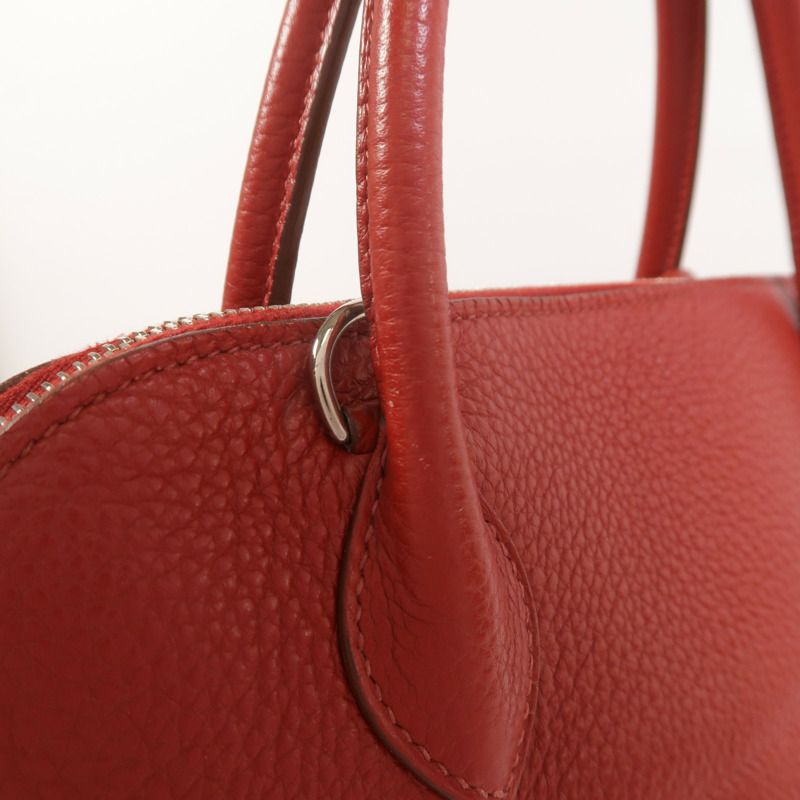 HERMES Clemence皮革Bolide 31手挽肩背兩用袋Rouge Garance-13