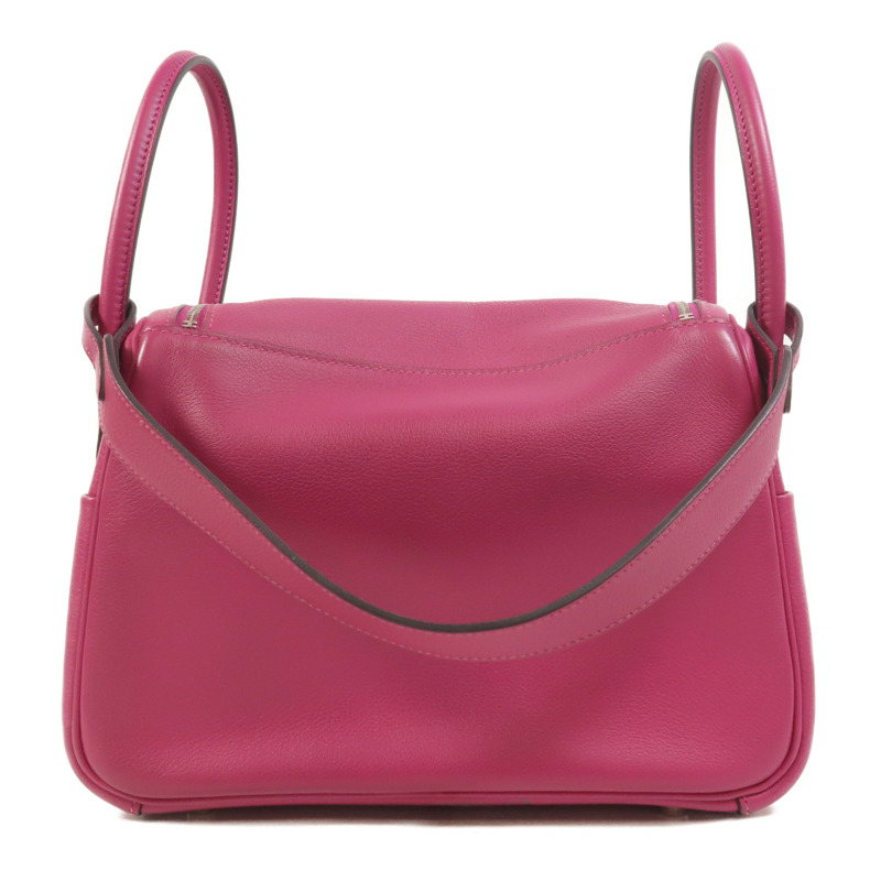 HERMES Evercolor皮革Lindy 26手挽肩背兩用袋Rose Pourpre-1