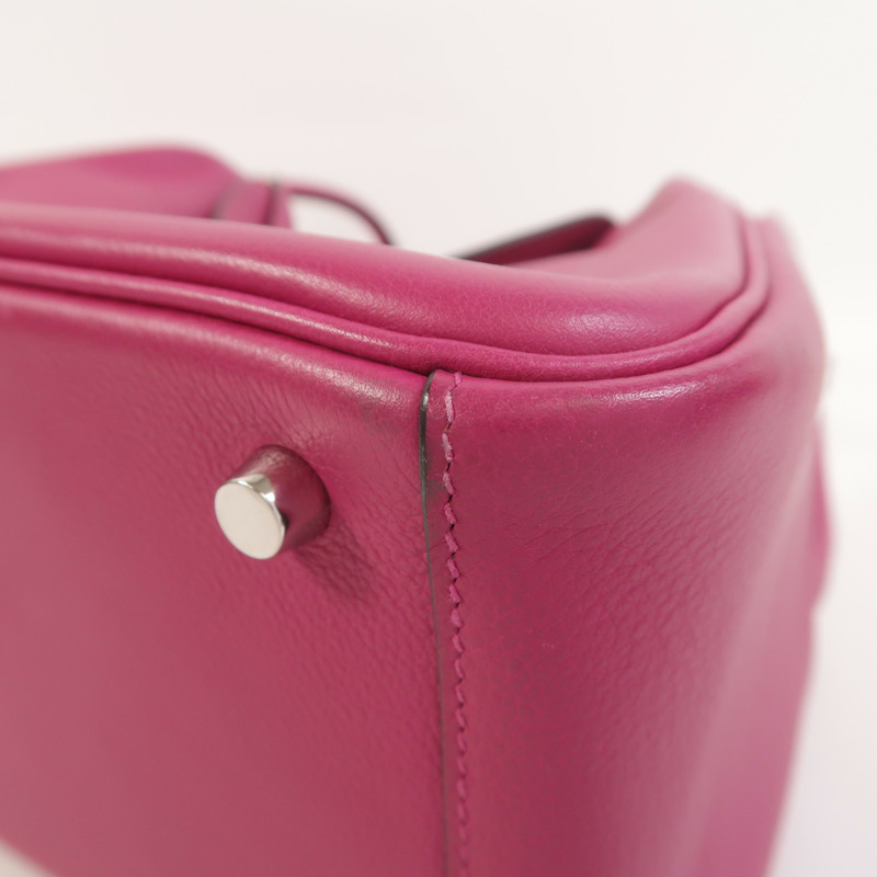 HERMES Evercolor皮革Lindy 26手挽肩背兩用袋Rose Pourpre-10