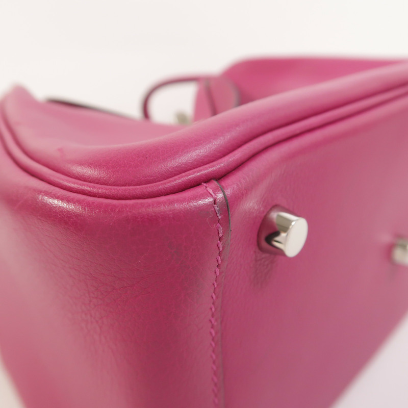 HERMES Evercolor皮革Lindy 26手挽肩背兩用袋Rose Pourpre-11