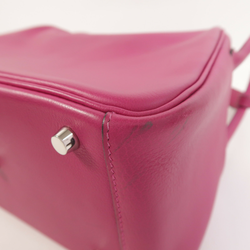 HERMES Evercolor皮革Lindy 26手挽肩背兩用袋Rose Pourpre-12