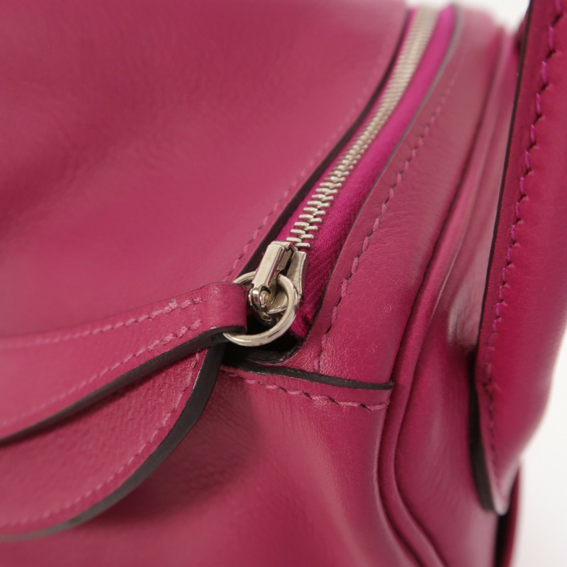 HERMES Evercolor皮革Lindy 26手挽肩背兩用袋Rose Pourpre-16