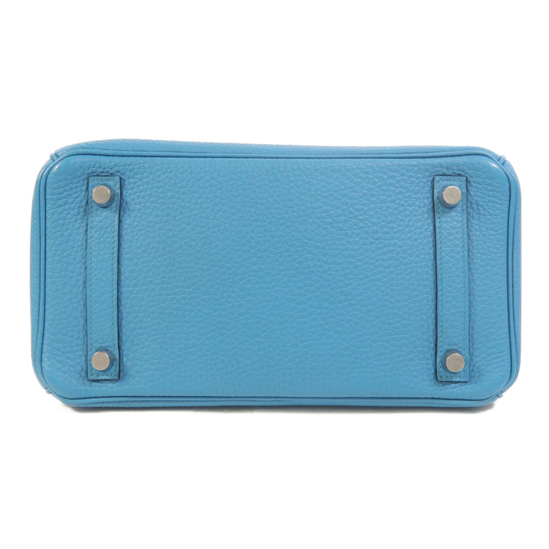 HERMES Togo皮革Birkin 25手挽袋Turquoise-3