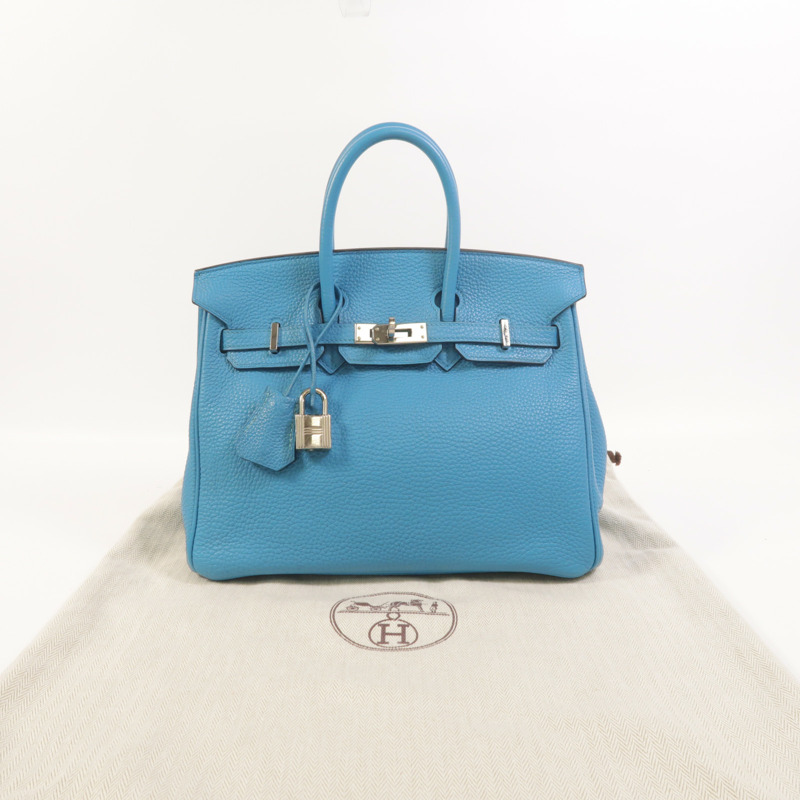 HERMES Togo皮革Birkin 25手挽袋Turquoise-8