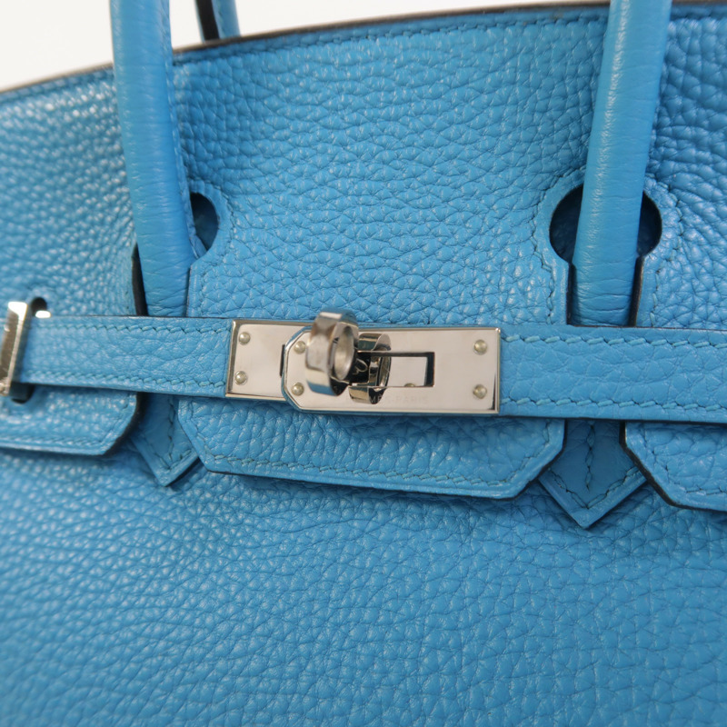 HERMES Togo皮革Birkin 25手挽袋Turquoise-9