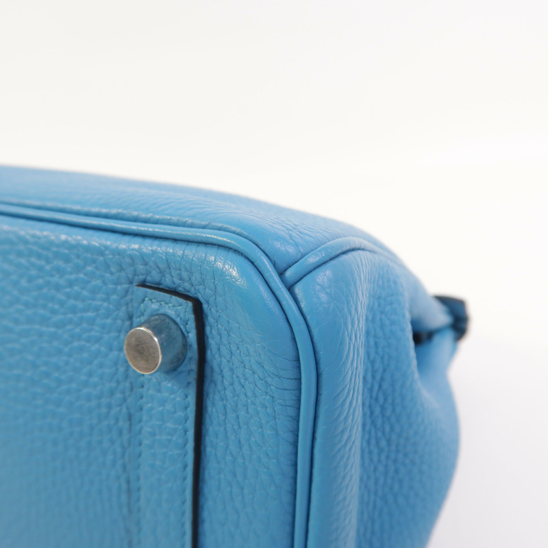 HERMES Togo皮革Birkin 25手挽袋Turquoise-10