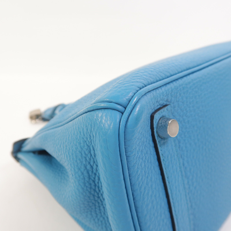 HERMES Togo皮革Birkin 25手挽袋Turquoise-11