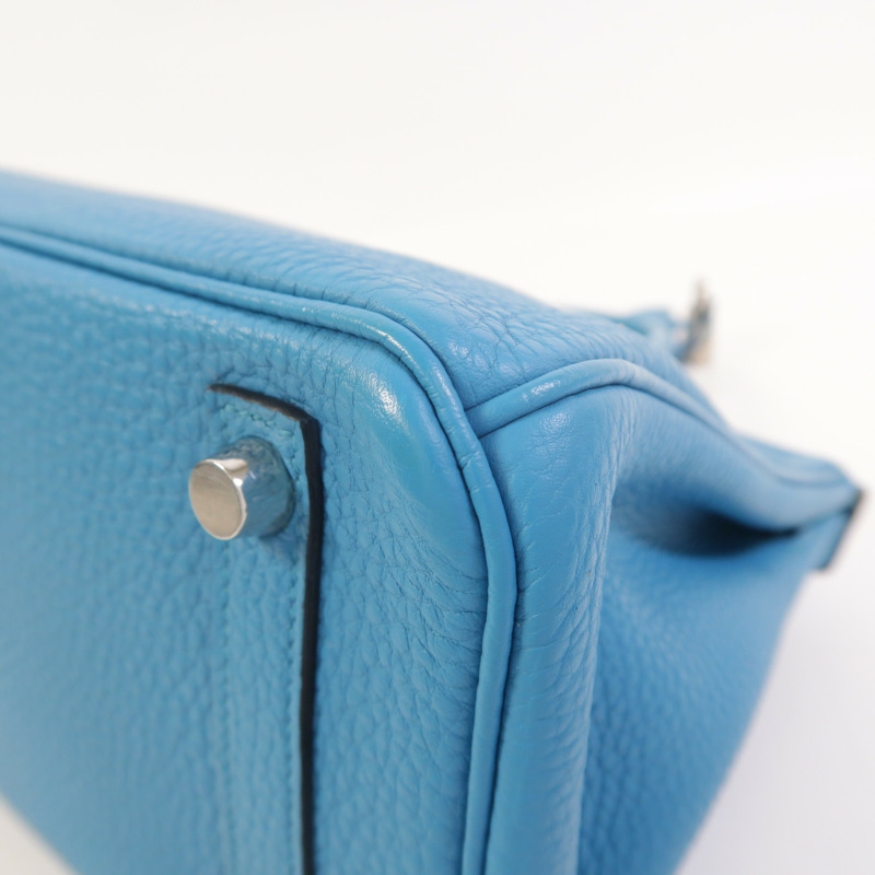 HERMES Togo皮革Birkin 25手挽袋Turquoise-12