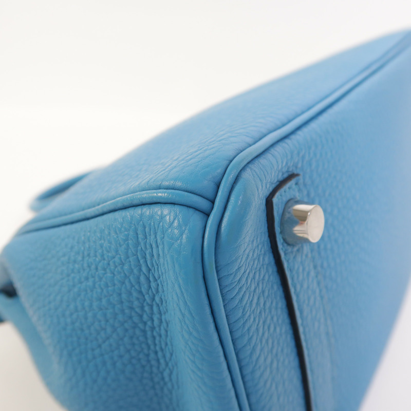 HERMES Togo皮革Birkin 25手挽袋Turquoise-13