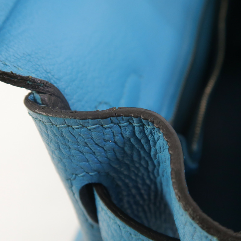 HERMES Togo皮革Birkin 25手挽袋Turquoise-15