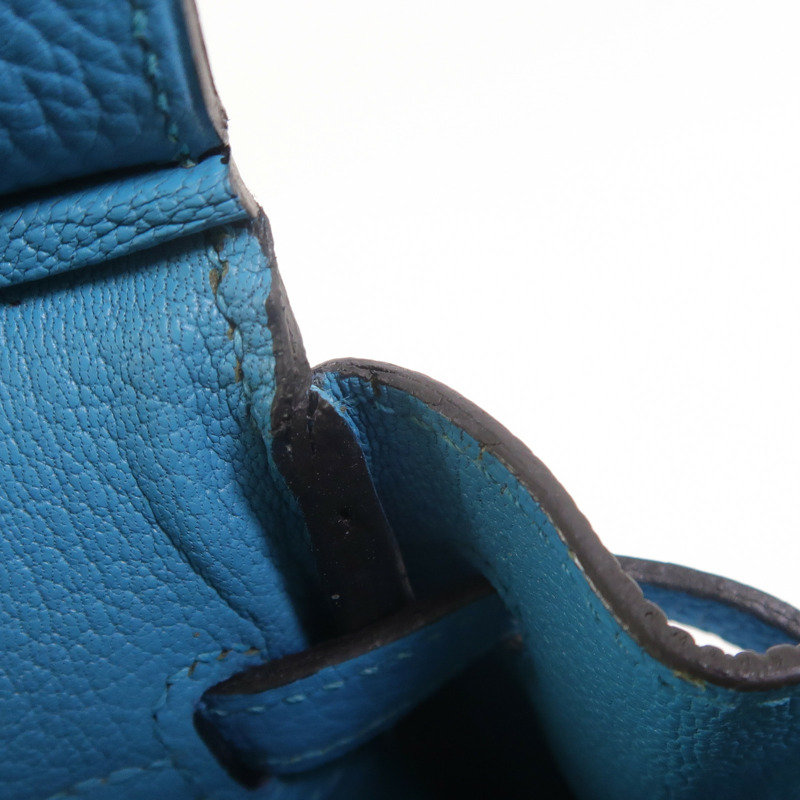 HERMES Togo皮革Birkin 25手挽袋Turquoise-16