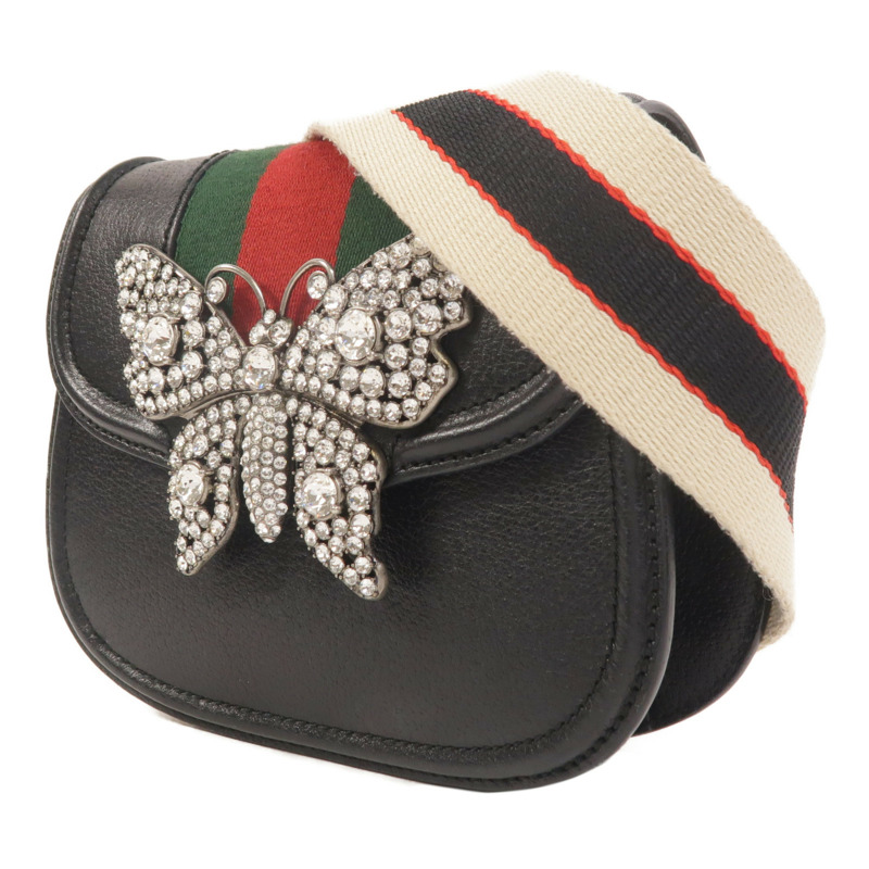 GUCCI 牛皮皮革Totem Butterfly Imitation Diamond肩背袋-2