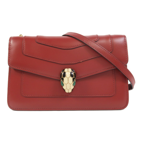 BVLGARI 牛皮皮革Serpenti Forever Wallet On Chain鏈帶肩背袋