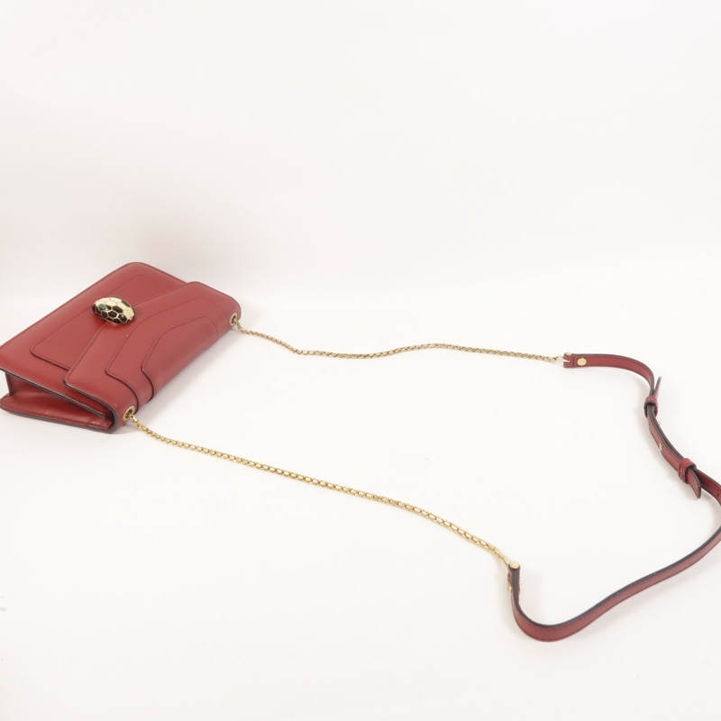 BVLGARI 牛皮皮革Serpenti Forever Wallet On Chain鏈帶肩背袋-7