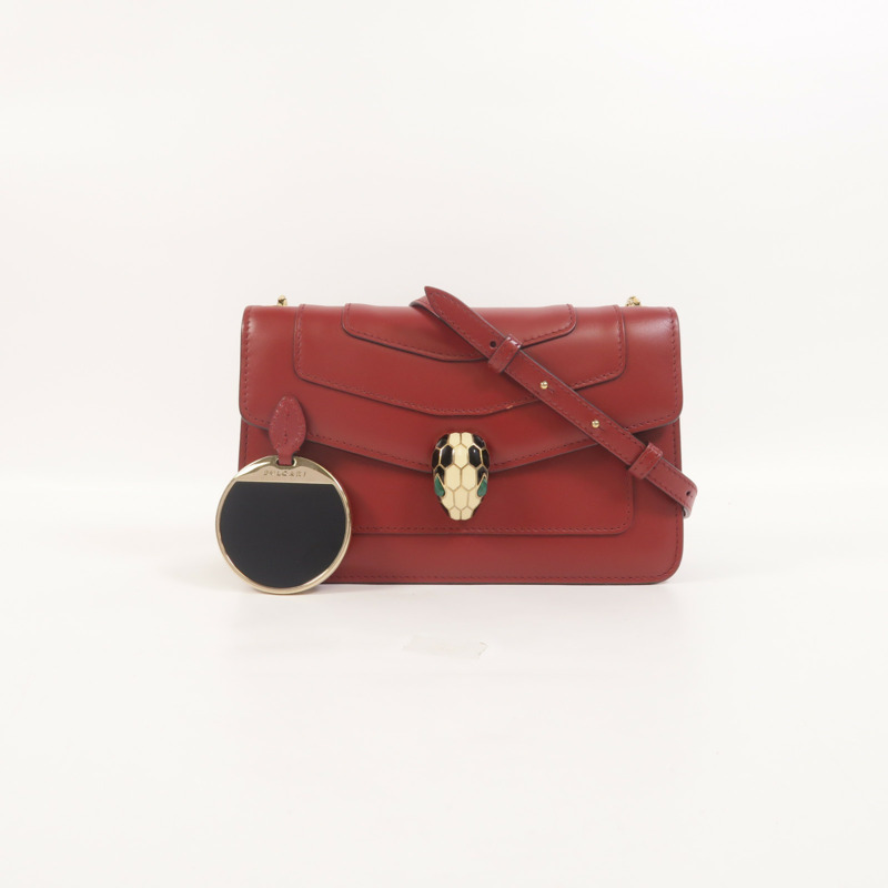 BVLGARI 牛皮皮革Serpenti Forever Wallet On Chain鏈帶肩背袋-8