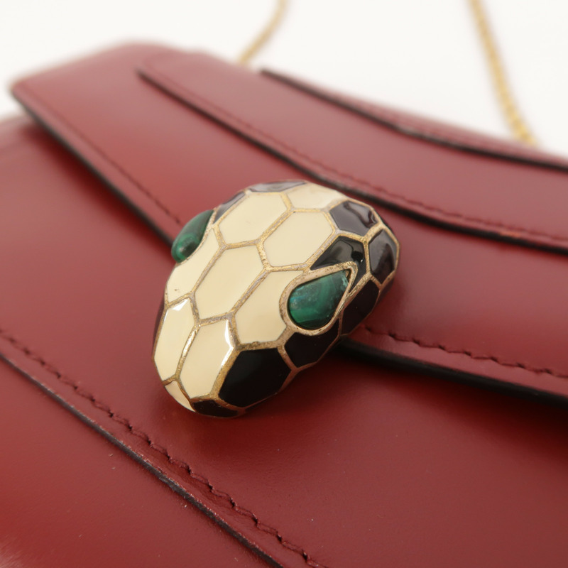 BVLGARI 牛皮皮革Serpenti Forever Wallet On Chain鏈帶肩背袋-9