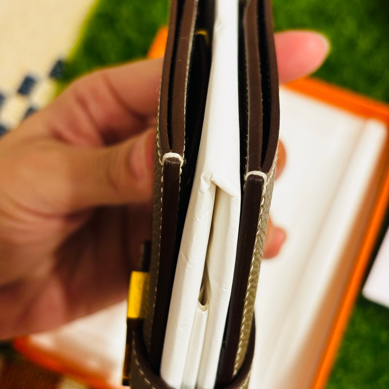 HERMES BEARN 大象灰短夾-13