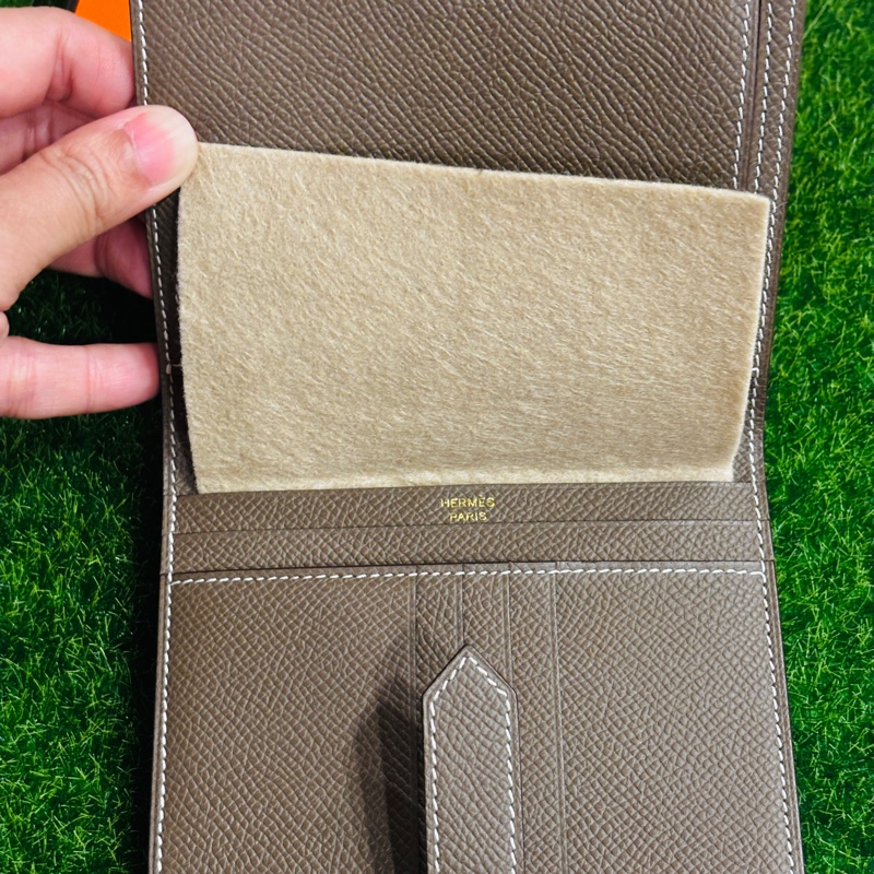 HERMES BEARN 大象灰短夾-14