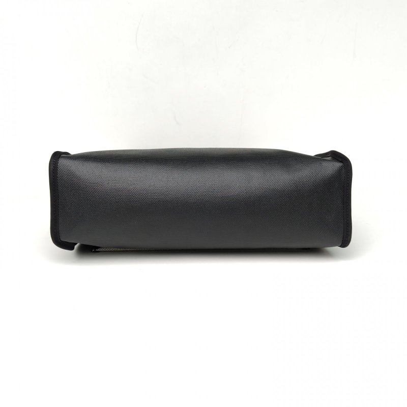 HERMES Herbag31黑色防水帆布/牛皮B刻銀扣肩背包-4
