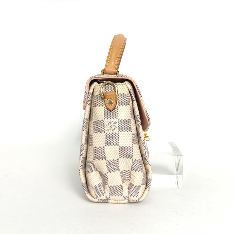 LOUIS VUITTON Croisette手柄郵差包白棋格PVC金扣2016肩背包-1