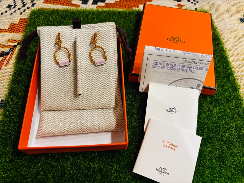 HERMÈS 愛馬仕 Heritage Equestre 馬鐙耳環-0