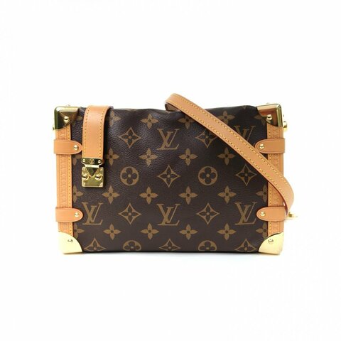 LOUIS VUITTON SideTrunk軟盒子包大號24老花PVC晶片肩背包