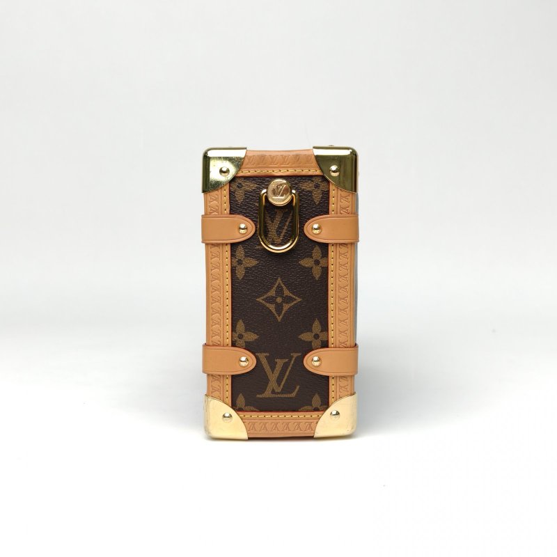 LOUIS VUITTON SideTrunk軟盒子包大號24老花PVC晶片肩背包-3