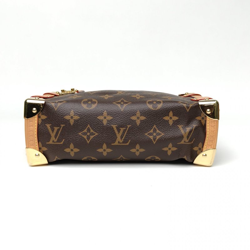 LOUIS VUITTON SideTrunk軟盒子包大號24老花PVC晶片肩背包-4