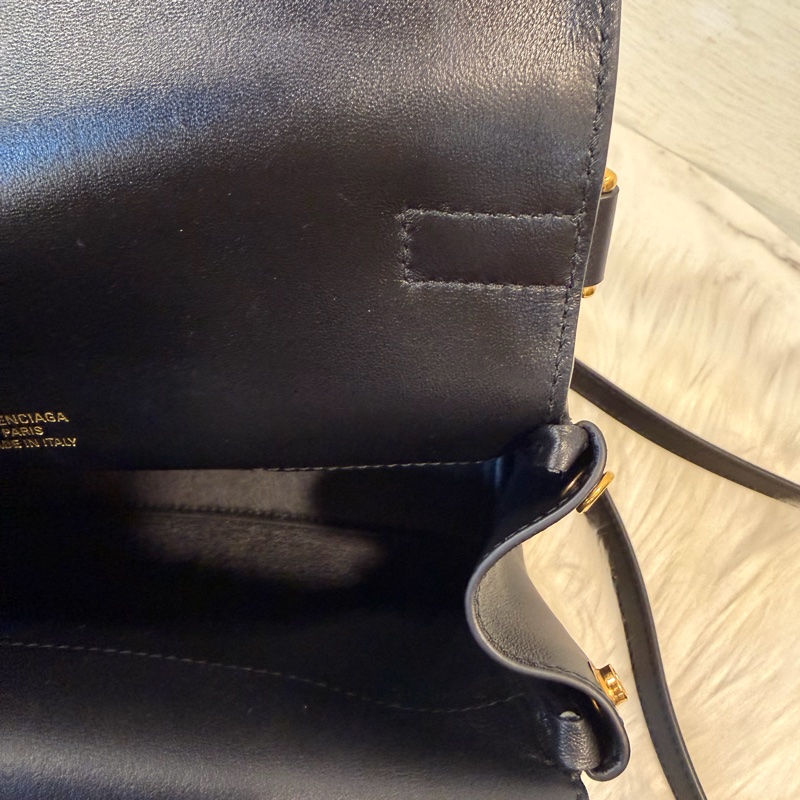 Balenciaga Bel air xs黑牛皮肩斜背包-20