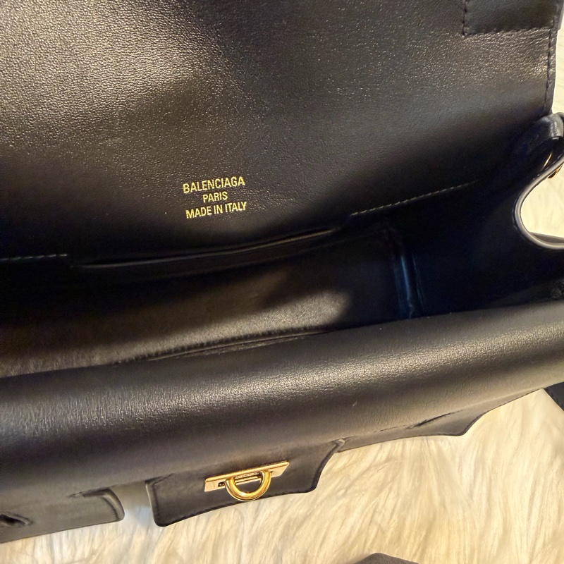 Balenciaga Bel air xs黑牛皮肩斜背包-22