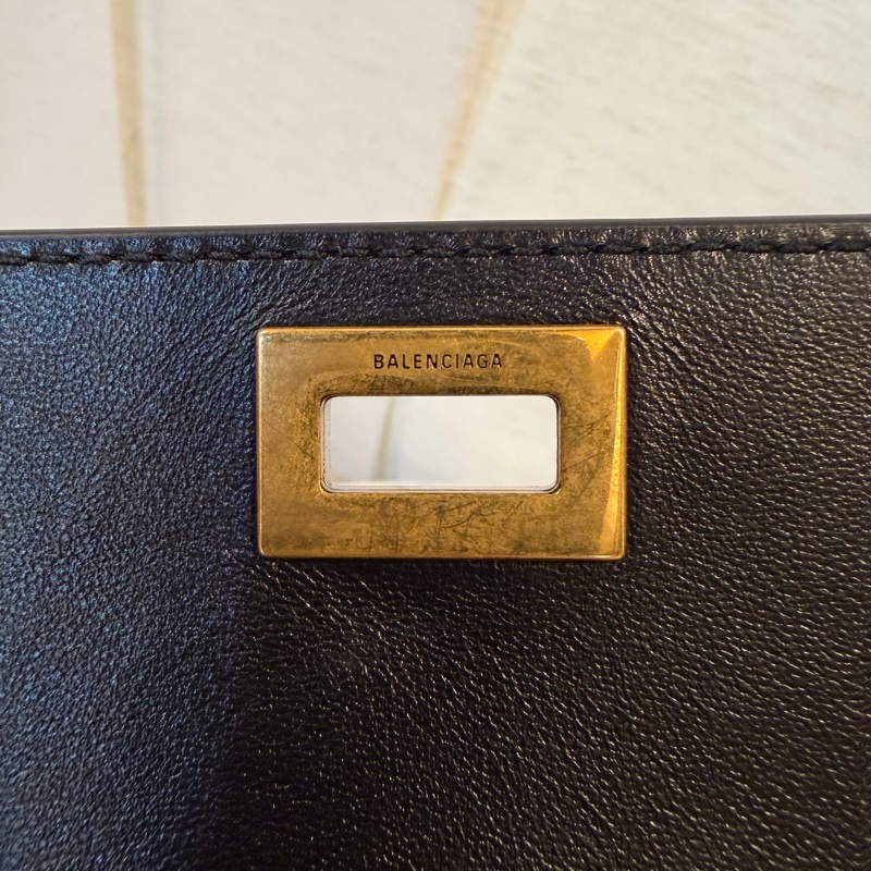 Balenciaga Bel air xs黑牛皮肩斜背包-40