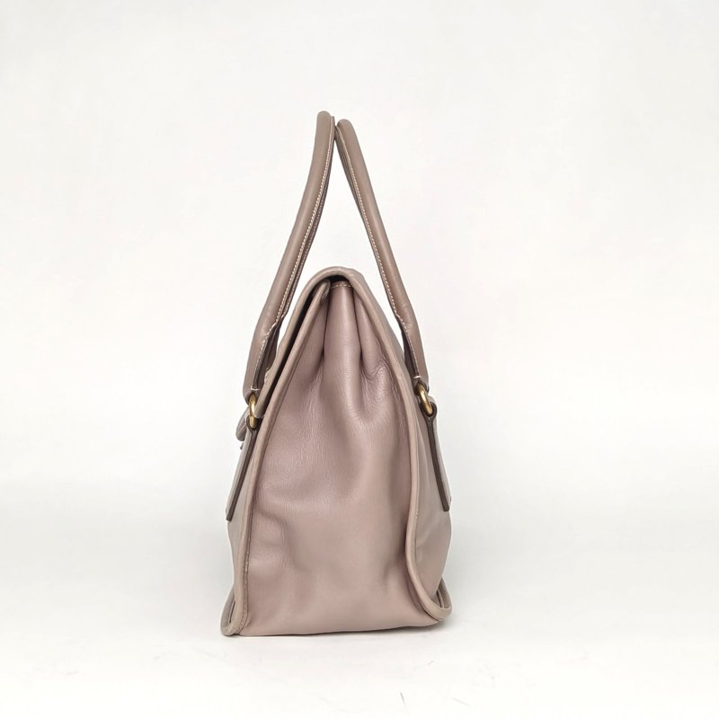 PRADA 灰色牛皮中古豬鼻扣手提包肩背包-1