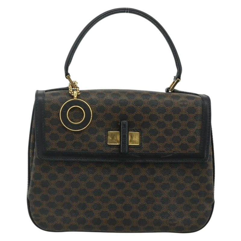 【日本直送】CELINE Macadam帆布手提包 PVC皮革 黑色 金色 正品 178597A-12