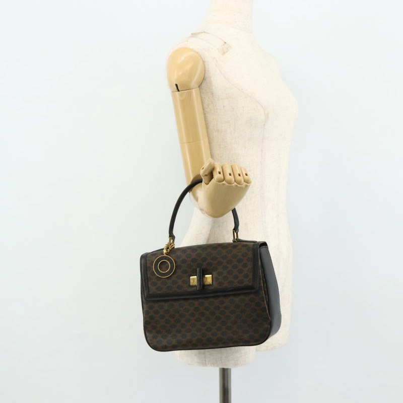 【日本直送】CELINE Macadam帆布手提包 PVC皮革 黑色 金色 正品 178597A-22