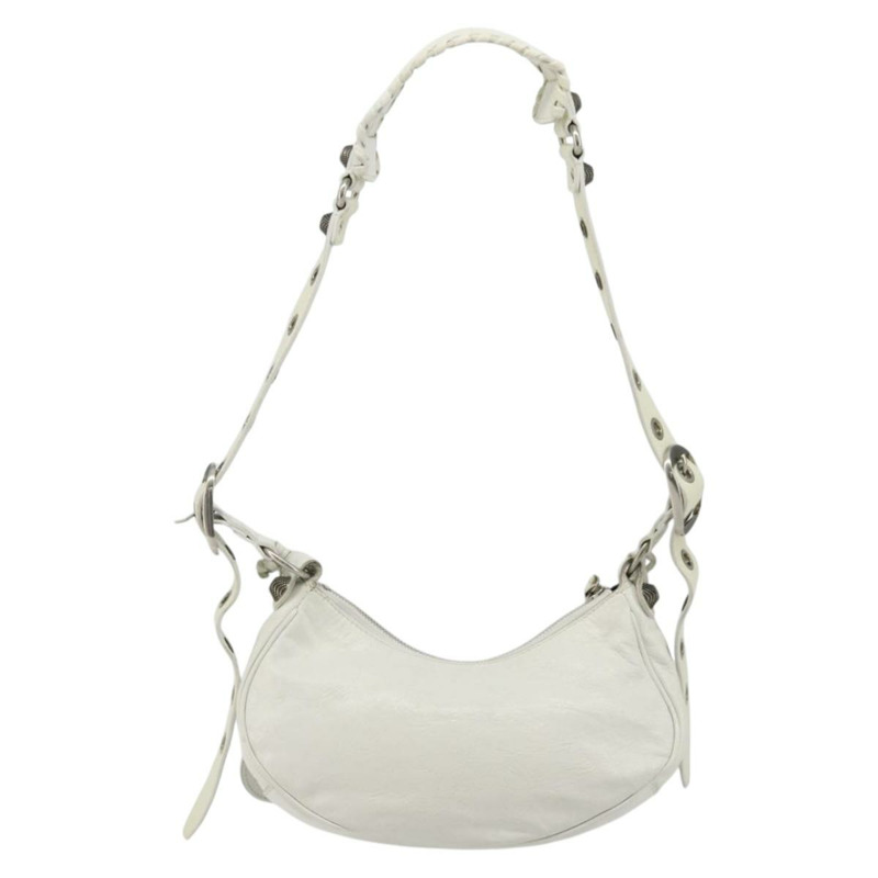 【日本直送】BALENCIAGA Luca Goal 單肩包，皮革材質，白色/銀色，貨號 671309，正品，貨號 ka4167SAM-1