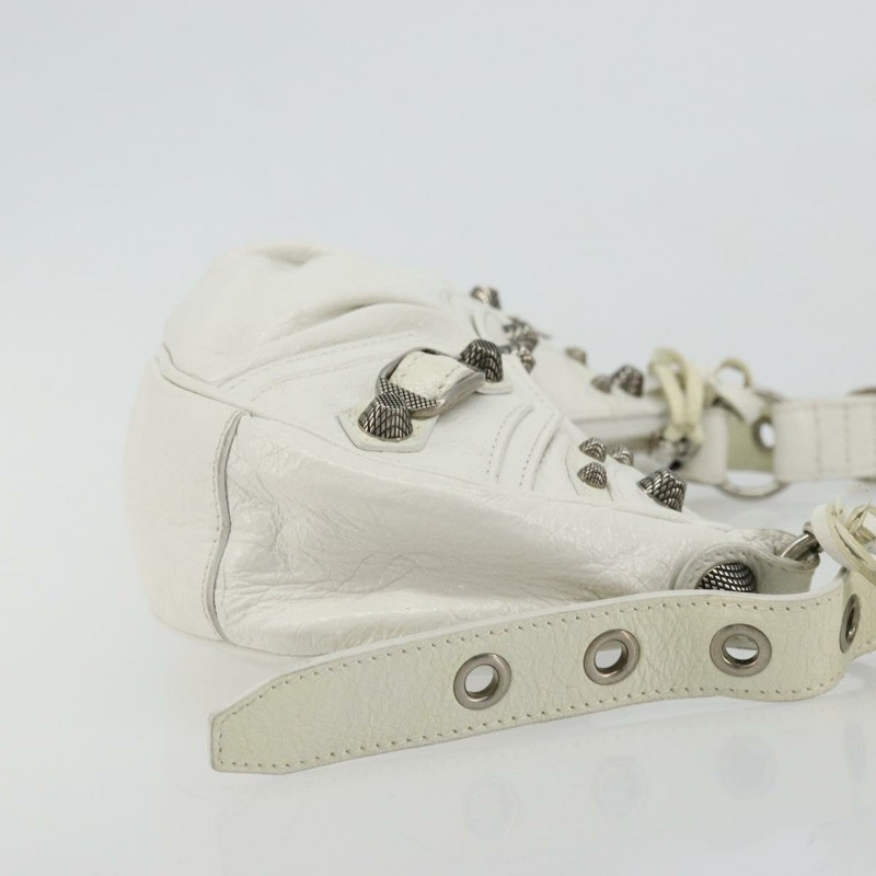 【日本直送】BALENCIAGA Luca Goal 單肩包，皮革材質，白色/銀色，貨號 671309，正品，貨號 ka4167SAM-2