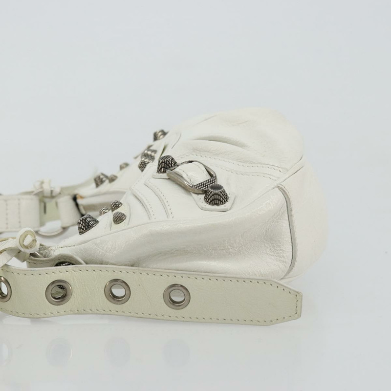 【日本直送】BALENCIAGA Luca Goal 單肩包，皮革材質，白色/銀色，貨號 671309，正品，貨號 ka4167SAM-3