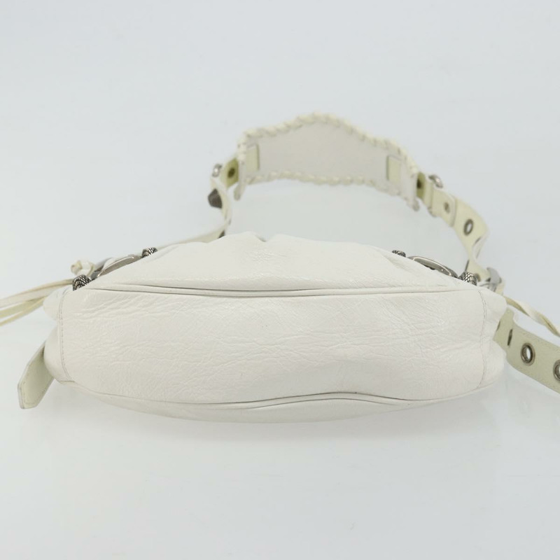 【日本直送】BALENCIAGA Luca Goal 單肩包，皮革材質，白色/銀色，貨號 671309，正品，貨號 ka4167SAM-4