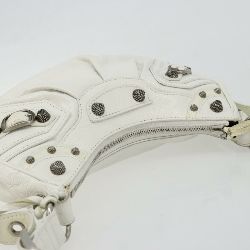 【日本直送】BALENCIAGA Luca Goal 單肩包，皮革材質，白色/銀色，貨號 671309，正品，貨號 ka4167SAM-5