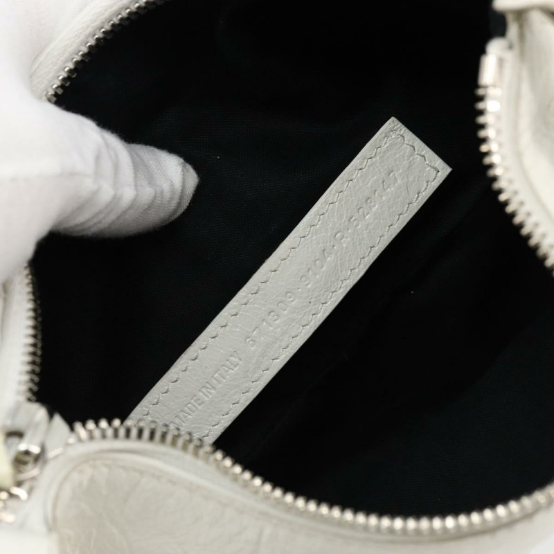 【日本直送】BALENCIAGA Luca Goal 單肩包，皮革材質，白色/銀色，貨號 671309，正品，貨號 ka4167SAM-10