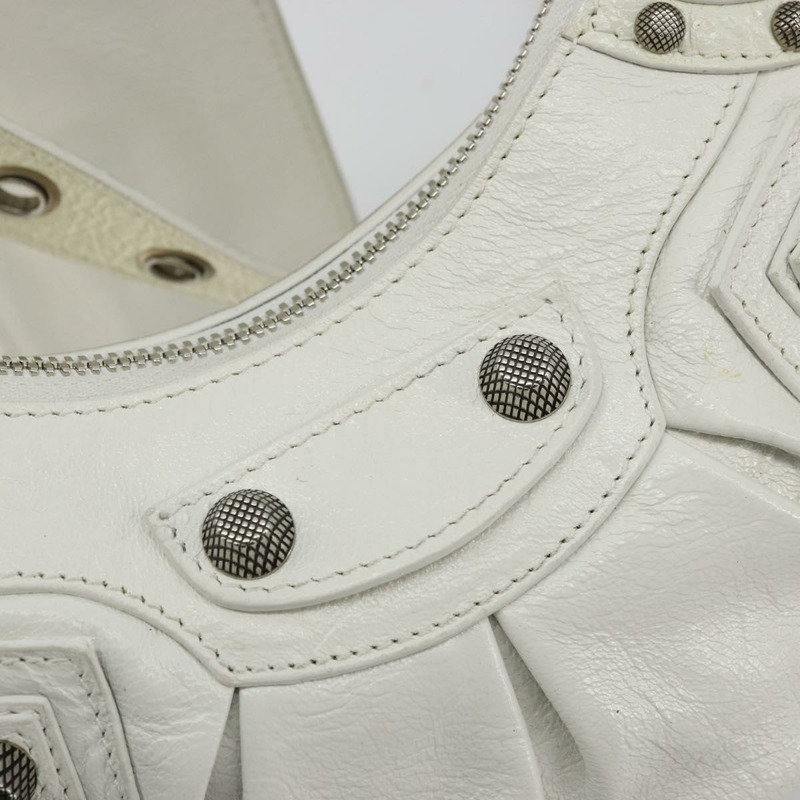 【日本直送】BALENCIAGA Luca Goal 單肩包，皮革材質，白色/銀色，貨號 671309，正品，貨號 ka4167SAM-18